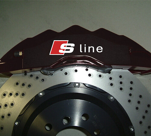 Set di 6 Adesivi in Vinile per Pinze Freno Stile S-Line per Auto Audi
