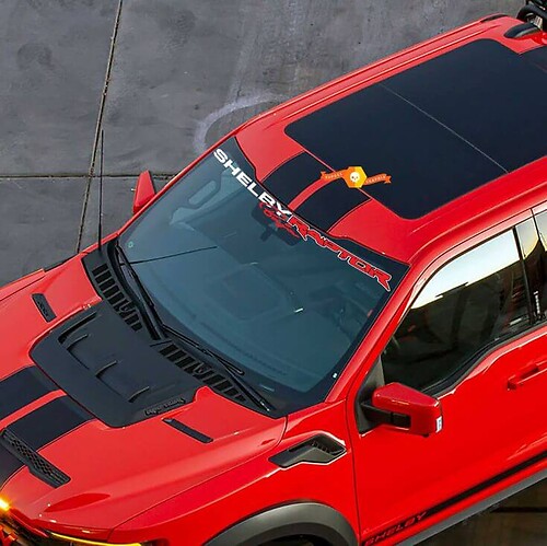 Adesivo decalcomania grafica per parabrezza Baner Ford F-150 Raptor Shelby Raptor Baja Edition
