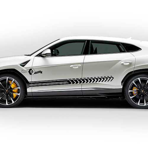 Coppia di adesivi in vinile per strisce sulle portiere laterali Lamborghini Urus 2021 2022 2023
