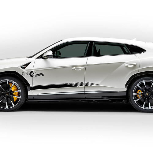 Coppia Lamborghini Urus porte laterali striscia inclinata grafica adesiva in vinile
