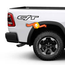 Coppia di 2023 RAM 1500 LARAMIE G/T E REBEL G/T Bed Side Logo Decalcomanie in vinile Adesivi Grafica
 2