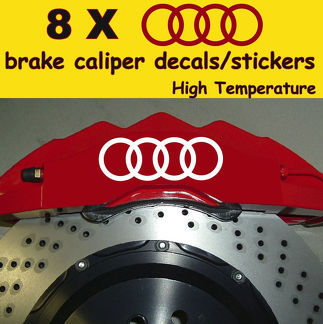 8 adesivi per decalcomanie per pinza freno Audi in vinile con emblema grafico