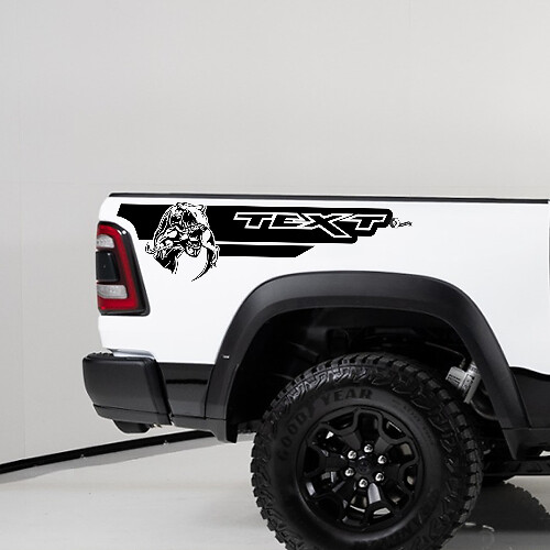 Adesivi Vinile Personalizzati a Strisce Laterali Posteriori Stile TRX per Dodge Ram 1500