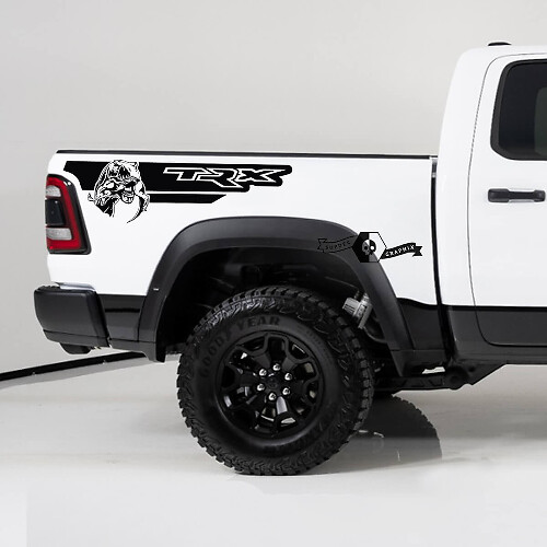 Adesivi Vinilici Laterali Posteriori Stile TRX per Dodge Ram 1500