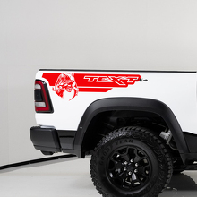 Adesivi Vinile Personalizzati a Strisce Laterali Posteriori Stile TRX per Dodge Ram 1500_2