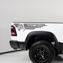 Adesivi Vinile Personalizzati a Strisce Laterali Posteriori Stile TRX per Dodge Ram 1500_3