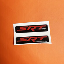 2x SRT rosso e nero Challenger/Charger/Durango portachiavi con inserti emblema a cupola adesivo decalcomania
 2