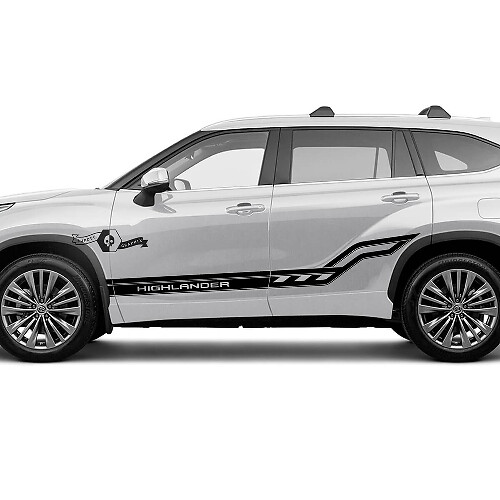 Coppia Toyota 2020 Highlander Doors Bed Side Trim Decal Graphic Sticker Kit strisce laterali
