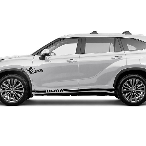 Coppia Toyota 2020 Highlander Doors Bed Side Slim Rocker Panel Trim Decal Graphic Sticker Kit strisce laterali
