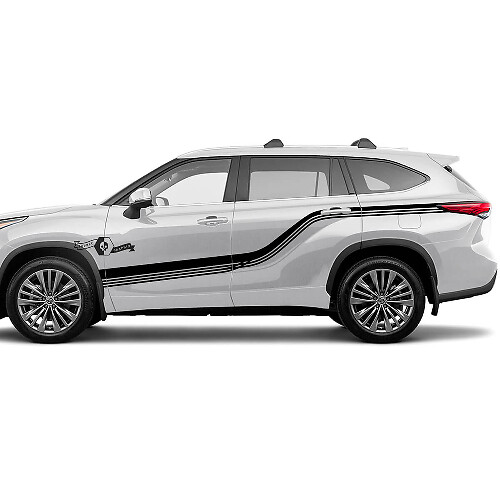 Coppia Toyota 2020 Highlander Doors Bed Side Body Lines Decal Graphic Sticker Kit strisce laterali
