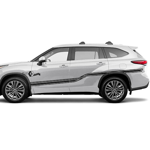 Coppia Toyota 2020 Highlander Doors Bed Side Body Lines Trim Decal Graphic Sticker Side Stripe Kit
