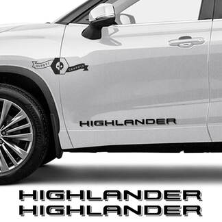 Coppia kit adesivi laterali grafici per porte Toyota Highlander 2020
