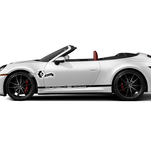 2 Porsche 911 Porsche Carrera Rocker Panel Side Stripes Door Kit Decal Sticker
