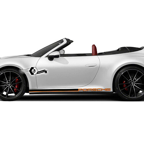 Kit di Adesivi in Vinile con Scritta del Marchio per Minigonne per Porsche 911