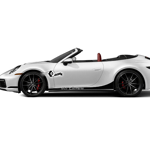 2 Porsche 911 Porsche Carrera Rocker Panel Extended Side Stripes Porte Kit Decalcomanie Adesivi
