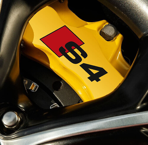 2 adesivi per decalcomanie per pinza freno Audi S4, grafica con emblema in vinile