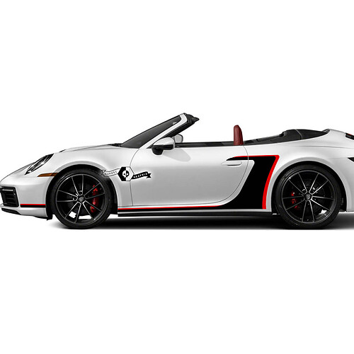 2 Porsche 911 Porsche Carrera 2 colori Accent Line Side Doors Wrap Decals Adesivi
