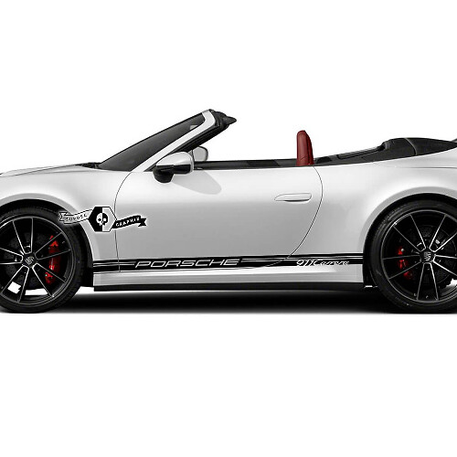 2 Nuova Porsche 911 Porsche Carrera Rocker Panel Side Trim Stripes Door Kit Decal Sticker
