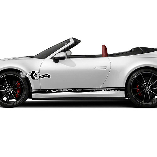 Kit di Adesivi in Vinile con Scritta Porsche a Strisce Laterali per Porsche 911 Carrera