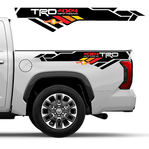 Adesivi in vinile stile vintage TRD 4x4 Off Road per fiancate Toyota Tundra 2022-2024