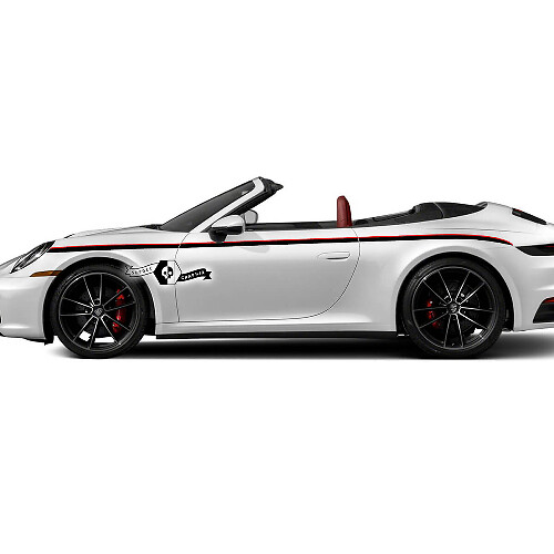 2 Porsche 911 Porsche Carrera Door Stripes Up Side Trim Kit adesivo decalcomania
