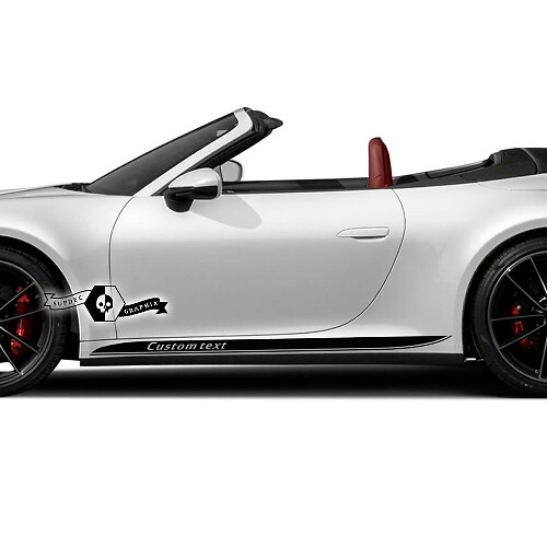 2 Nuova Porsche 911 Porsche Carrera Rocker Panel Side Line Slim Stripes Doors Up Kit Decal Sticker Testo personalizzato
