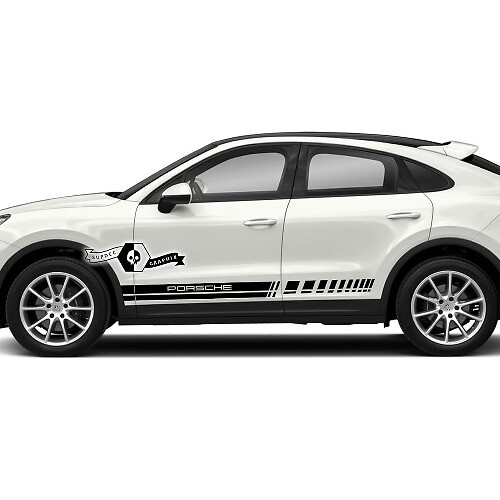 Porsche Cayenne S GTS Turbo Turbo Strisce Laterali Adesivi Pannelli Laterali Linea Adesivi 2003 -- 2023 presente
