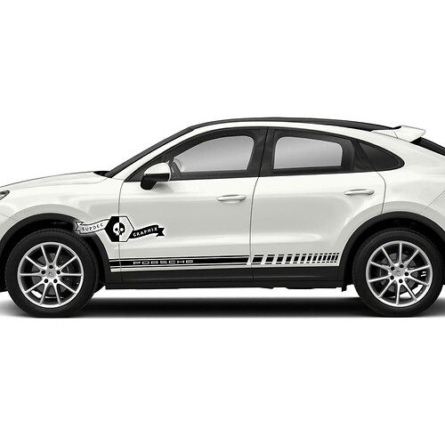Porsche Cayenne S GTS Turbo Turbo Strisce Laterali Porte Rocker Panel Decals Linea Adesivi 2003 - 2023 presente
