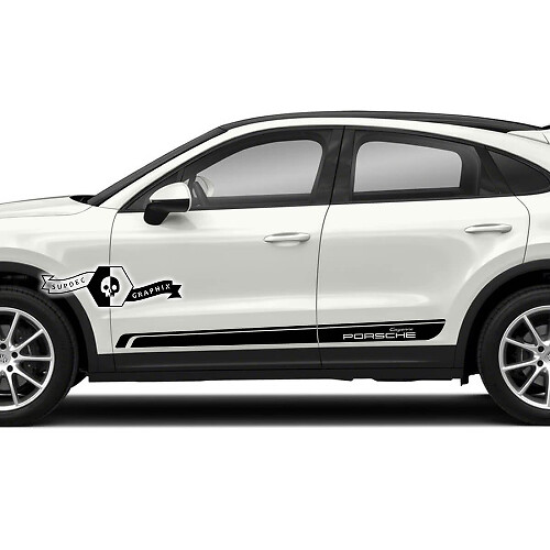 Porsche Cayenne S GTS Turbo Turbo Strisce laterali Decalcomanie Trim Adesivi 2003-2023 presente
