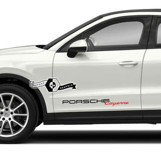 2 kit per porte laterali Porsche Cayenne adesivi decalcomanie logo 2 colori
