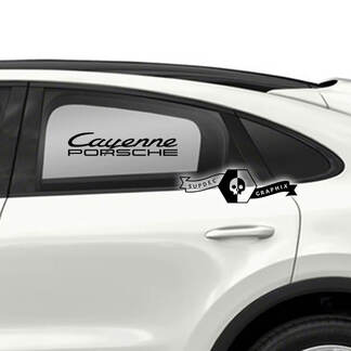 2 kit porte laterali Porsche Cayenne adesivi decalcomanie logo
