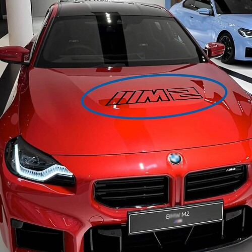 Adesivo Vinil Logo Cerchio Cofano M2 per BMW M2 G87