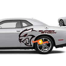 Adesivi laterali in vinile Hellcat Super Stock per Dodge Challenger o Charger_2