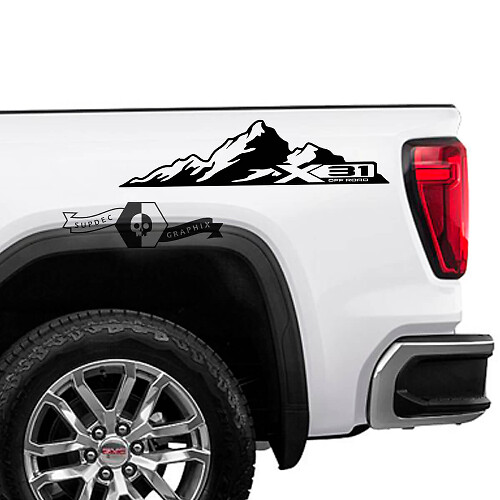 Adesivi in Vinile X31 Off Road Mountain Side per GMC Sierra 1500 2023