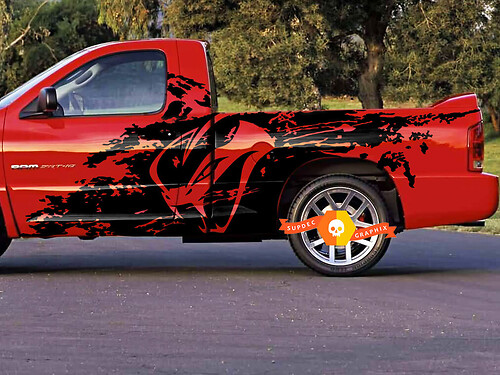 Dodge RAM 1500 SRT-10 Viper Snake stile Splash Grunge Stripes Kit adesivo in vinile decalcomania grafica
