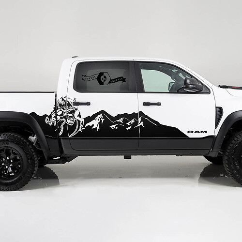 Kit di Adesivi Laterali in Vinile TRX Mountains Range per Dodge Ram Rebel TRX 1500 2021+