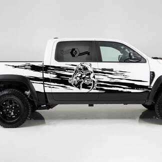 2x Dodge Ram TRX Rebel 2022 2023 1500 Side Splash Distrutto TRX Eating Raptor Truck Vinyl Decal Graphic
