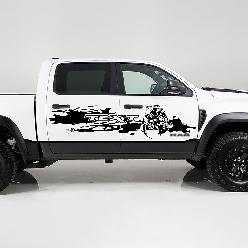 Adesivo Vinile Laterale in Stile Distrutto Personalizzato per Dodge Ram 1500