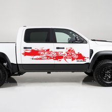 Adesivo Vinile Laterale in Stile Distrutto Personalizzato per Dodge Ram 1500_2