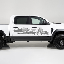 Adesivo Vinile Laterale in Stile Distrutto Personalizzato per Dodge Ram 1500_3