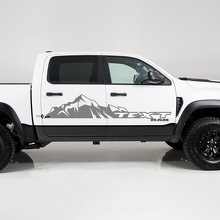 Grande Adesivo in Vinile Laterale con Montagna e Testo Personalizzato per Dodge Ram 1500_3