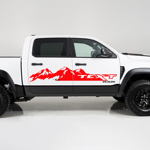 Adesivo in vinile con catena montuosa e testo personalizzato per Dodge Ram 1500_3