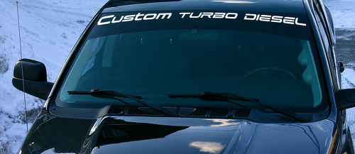 Adesivo in Vinile con Scritta Personalizzata Turbo Diesel per Parabrezza Dodge Ram 1500