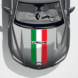 Lamborghini Urus 2021 2022 2023 cappuccio grafica decalcomania in vinile con bandiera italiana
