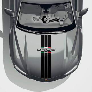 Lamborghini Urus 2021 2022 2023 + grafica adesiva in vinile con bandiera italiana
