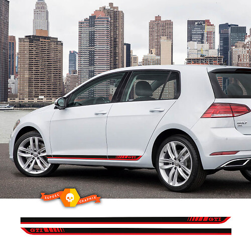 Adesivo in Vinile Stile GTI per Minigonne Volkswagen Golf GTI 2012-2019
