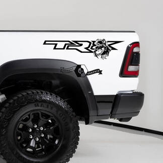 Coppia Dodge Ram TRX 2020 - 2023 TRX Eating Raptor Bed Side Decal Camion Grafica in vinile
