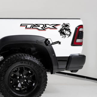 Coppia Dodge Ram TRX 2020 - 2023 TRX Eating Raptor Bed Side Decal Truck Vinyl Graphic 2 colori
