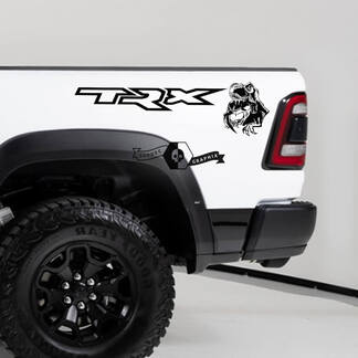 Coppia Dodge Ram TRX 2020 - 2023 TRX Eating Raptor Bed Side Decal Camion Grafica in vinile
