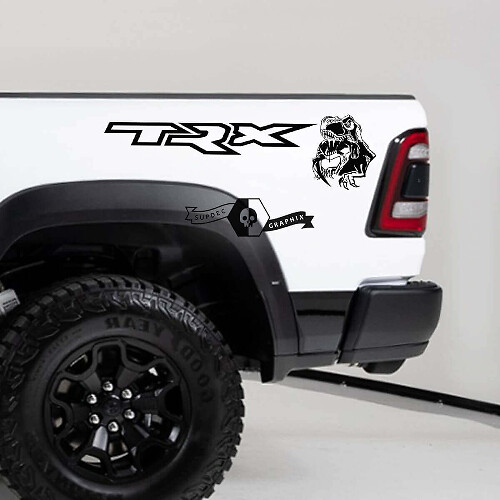 Set di Adesivi in Vinile TRX Eating Raptor per il Fianchetto del Dodge Ram 1500 TRX